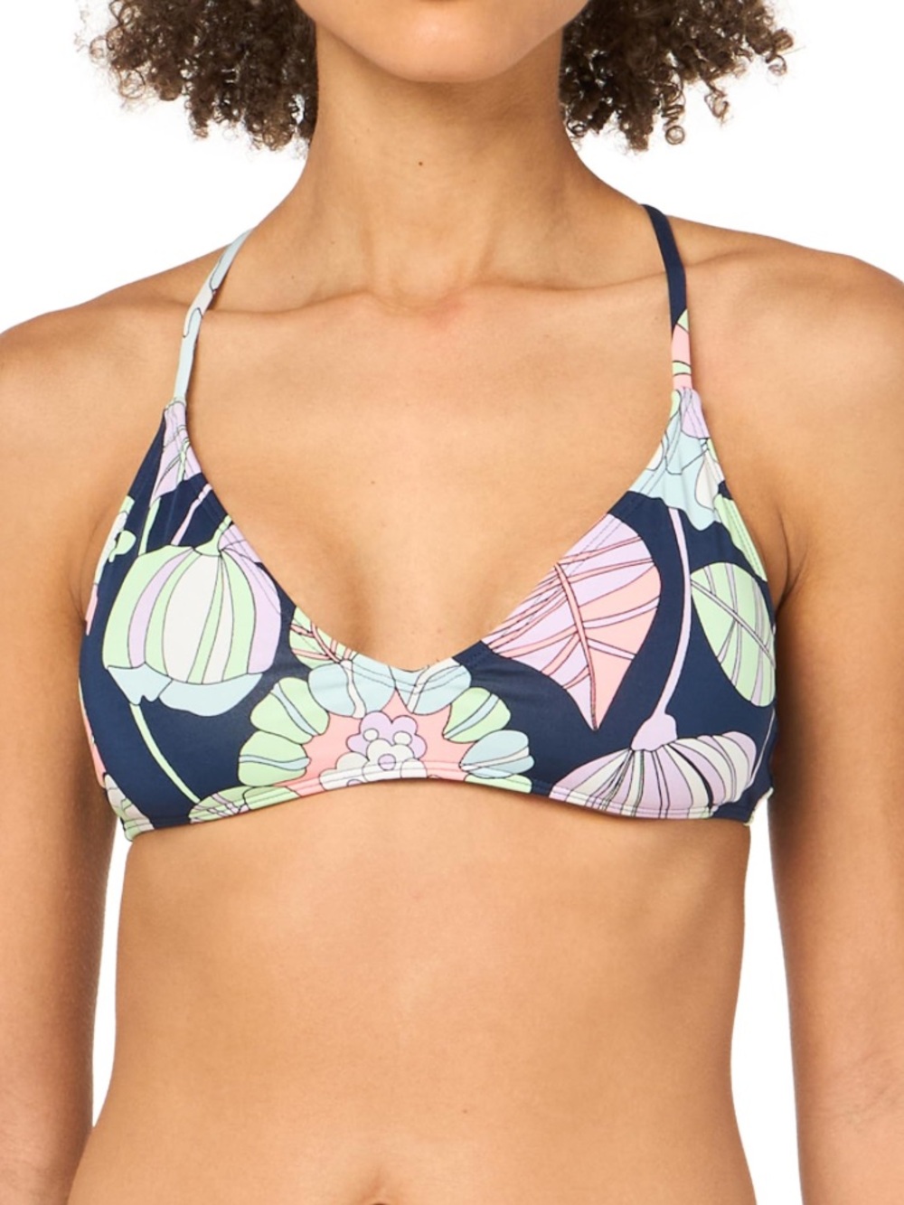 Carve Designs Navy Floral Tamarindo Bikini Top